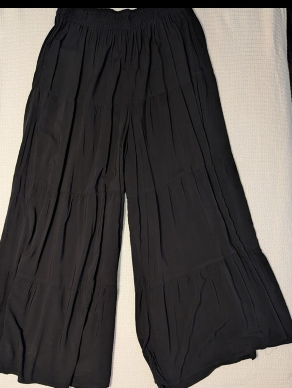 Eloquii Black Wide-Leg Tiered Palazzo Pants - Picture 11 of 12